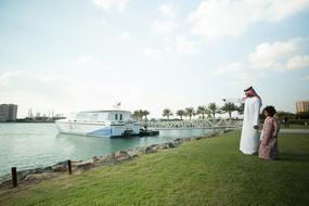 arab family on the bay in Dubai