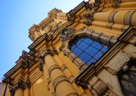 Baroque church facade in Prague, Czech Republic