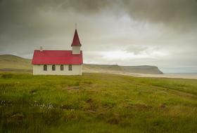 Iceland Breidavik Church red roof