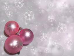 Decoration Silver and pink White Christmas drawing