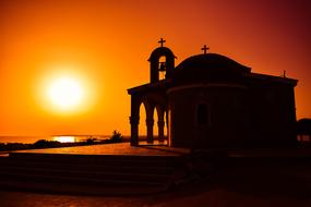 Church Sunset Shadows drawing