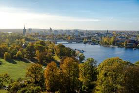 Beautiful and colorful Babelsberg, with the lake, in Potsdam, Germany