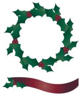holly wreath as a banner