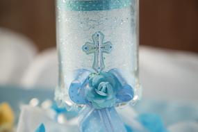 Baptism Candle Decoration blue