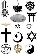 drawing of religion symbols faith