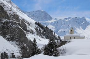 snowy winter in switzerland mountains
