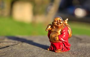 red and gold Buddha Statue