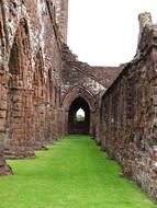 Ruin Chapel and green grass