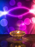drawing of lighting candle decoration