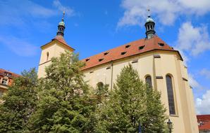 Church Prague green tree
