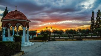 Chapel Square red sky