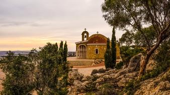 Landscape of yellow Church