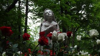 Church Angel statue garden