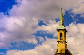 landscape of top of Tower churchin Salzburg