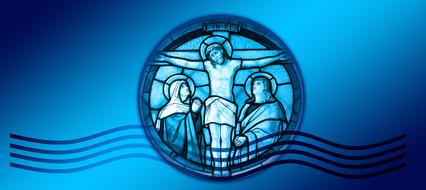 religion jesus baptism banner drawing