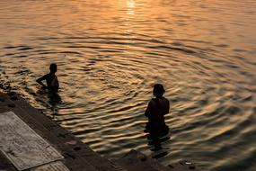 India Varanasi Ganges people