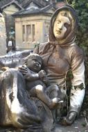 Statue of woman and girl