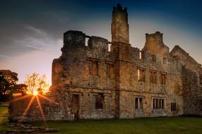 Egglestone Abbey Ruin sun