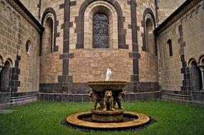 Photo of the fountain in front of Maria Laa Abbey in Gles, Germany