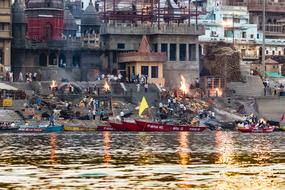 burning of the dead on the river ganges