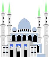 drawing of islam mosque in malaysia