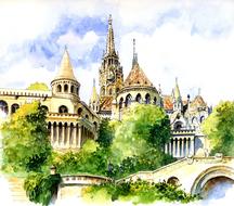 budapest church drawing
