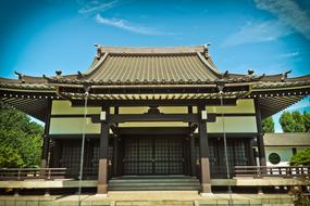 architecture of a temple complex in japan