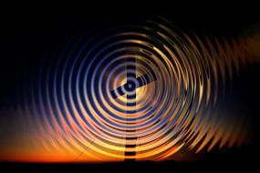 cross sunset rings wave