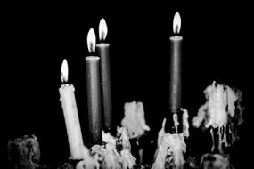 Candles Church black and white