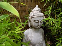 Beautiful Zen Buddha statue in the garden