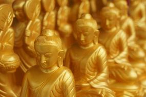 Gold Buddha figures