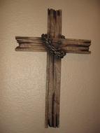 Cross Jesus Wood on wall