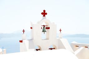 Greek white Bell Tower