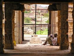 Hampi Temple person