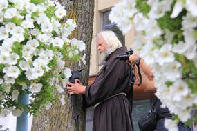 Franciscan Monk and flowers