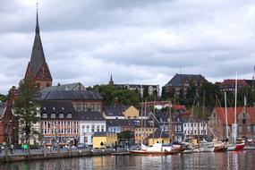 landscape of West Port in Flensburg