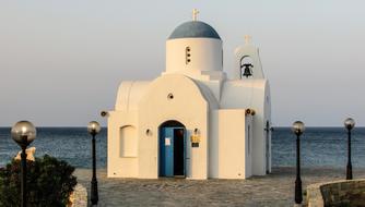 Church White Blue sea