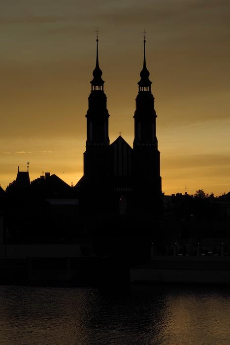 Opole The Cathedral Silhouette
