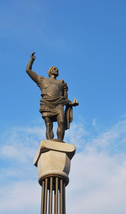 Monument to Philip of Macedon against the blue sky