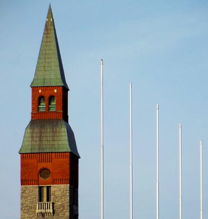 Building Tower Flagpole