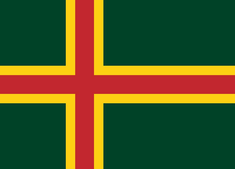 green flag with a cross