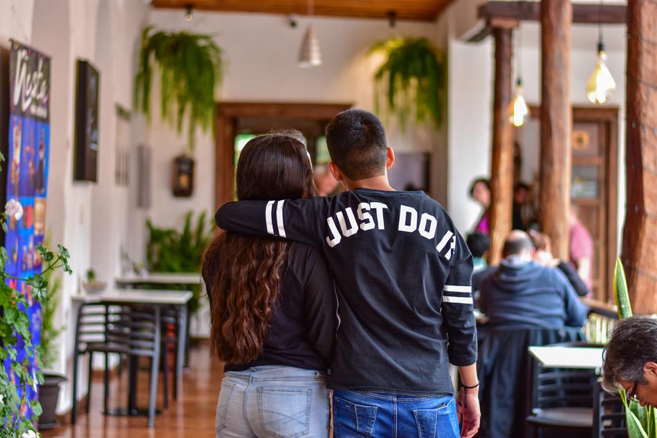 young couple inside the building