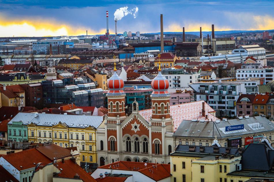 panoramic view of the colorful architecture of pilsen
