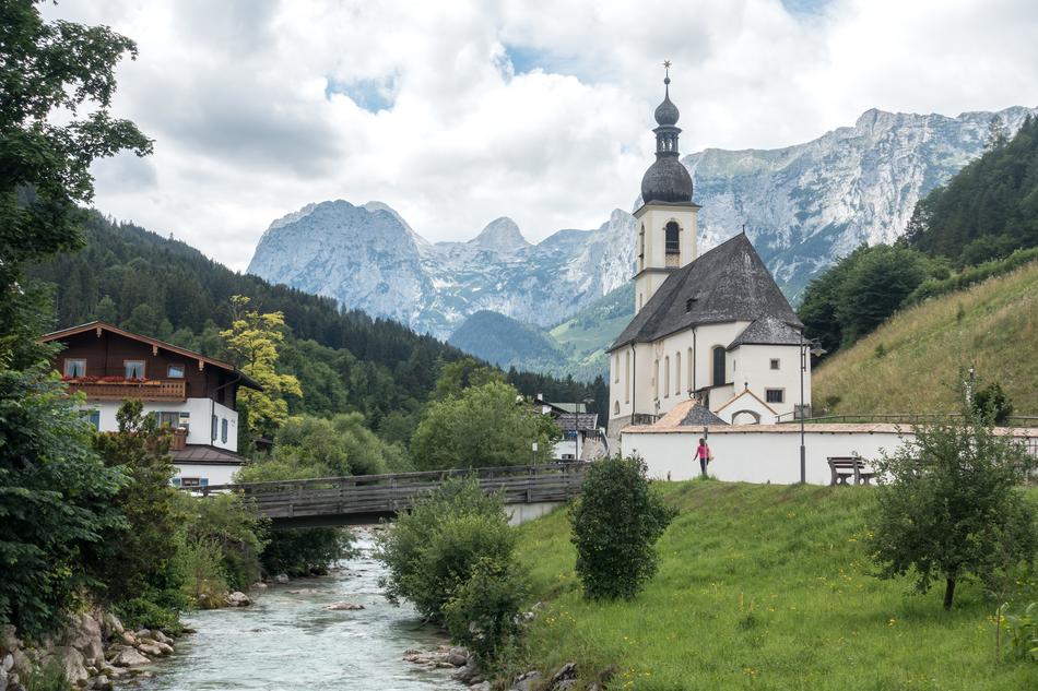 church in the village in the mountains