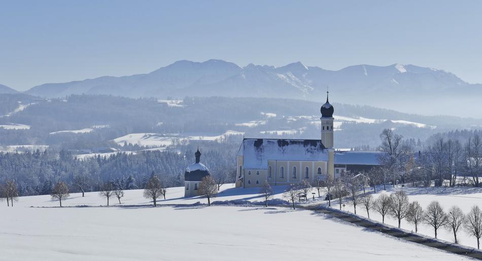 winter photo of the Catholic Church