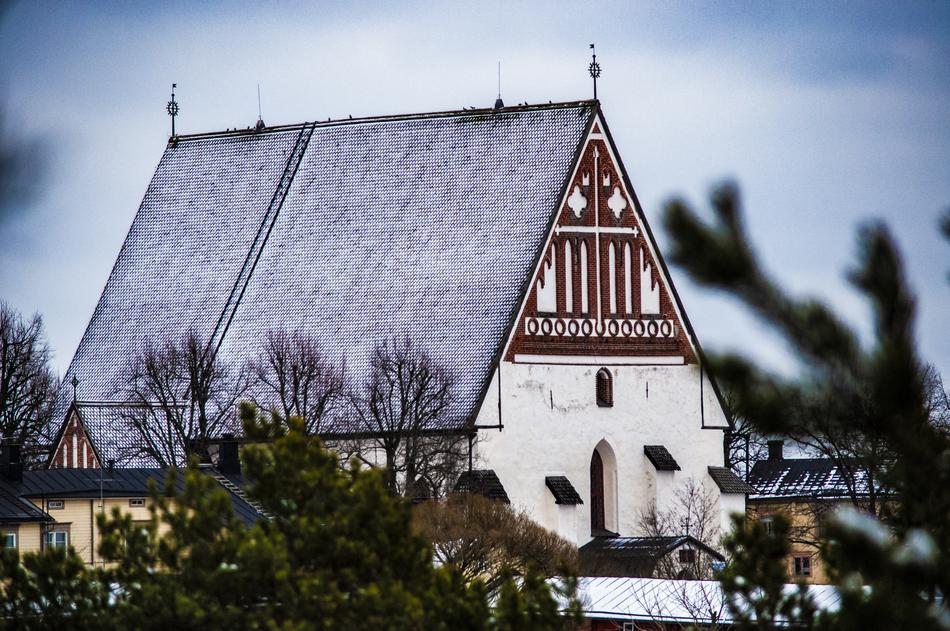 church behind the trees in finland
