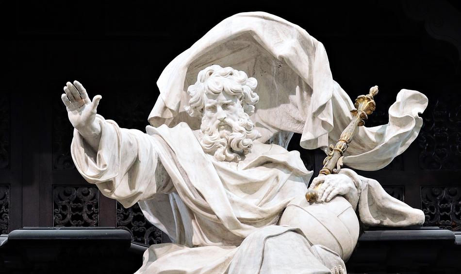 sculpture of god the father in the cathedral of saint salvator