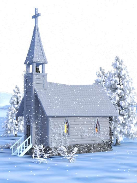 christmas advent church snow drawing