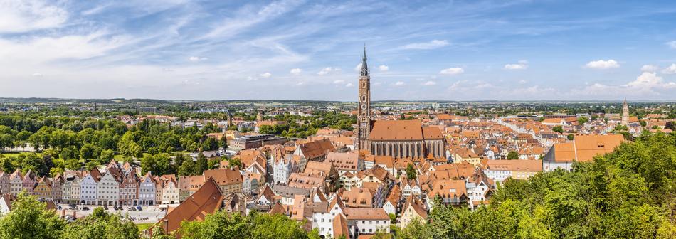panoramic view of the city of Landshut