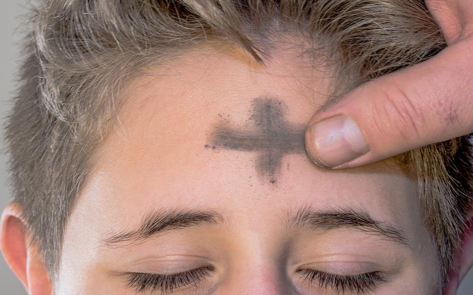 Sign Of Ash Cross on forehead